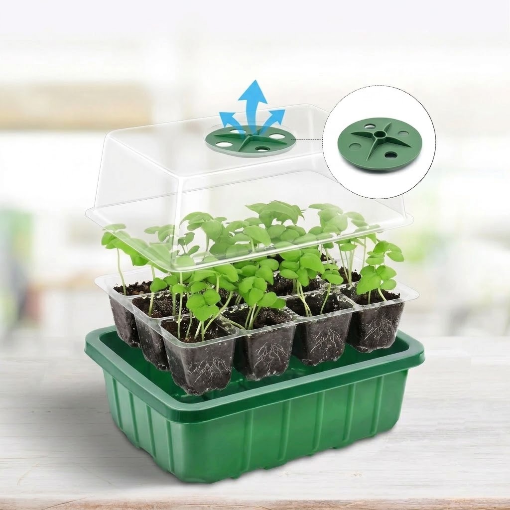 Seed Starter Tray - Kits de dômes d'humidification réglables, plateaux