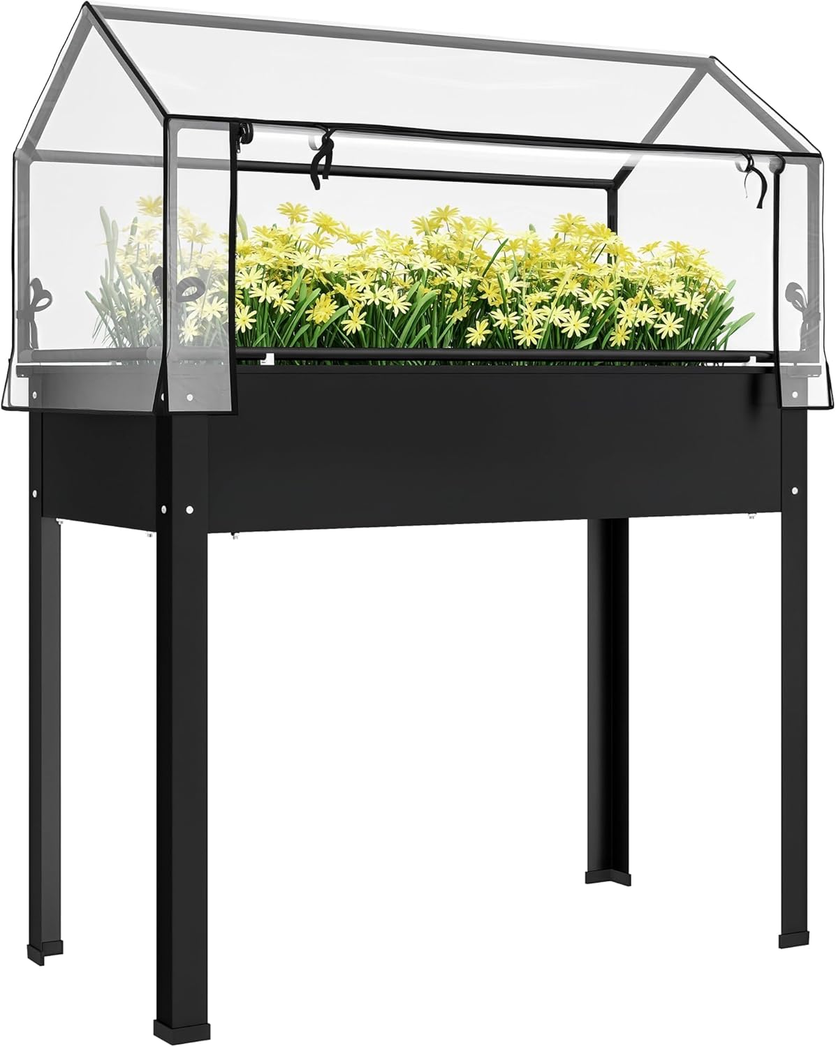 Raised Garden Bed - Jardinière surélevée noire pour extérieur avec