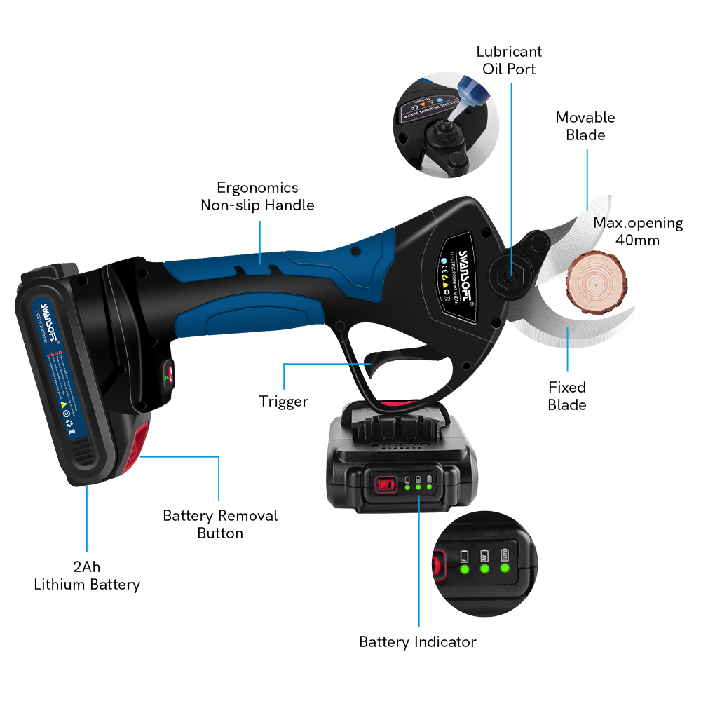Sécateur électrique 40MM lame  - Pruning Shears avis et prix
