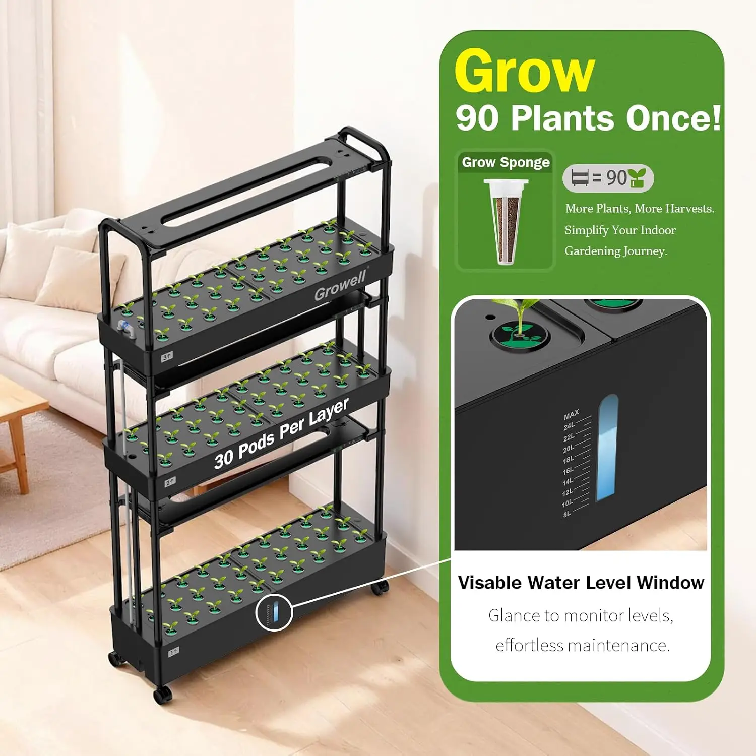Grand kit de système de cultur - Hydroponic Kit avis et prix